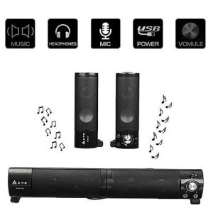 2 In 1 Separable USB PW Sound Bar Speaker System For Computer PC Desktop Laptop HT-S