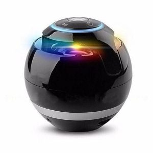 Bluetooth Speaker Mini Portable Wireless Speaker SoundbarSuper Bass Boombox Sound Box With Mic TF Card FM Radio LED Light Black HTS
